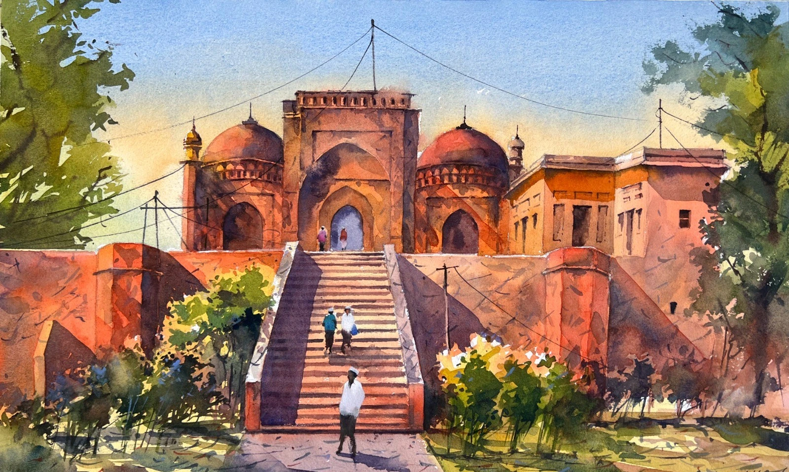 Khan Mohammad — watercolour on paper by Iqbal Hossion